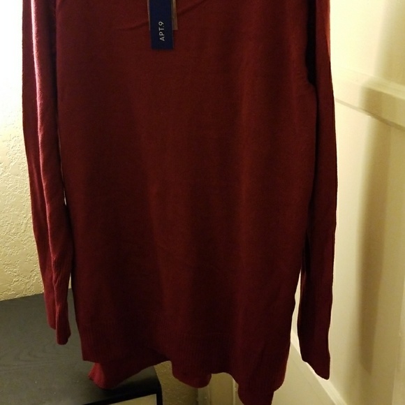 Apt 9 red sparkle tunic sweater - Picture 2 of 4